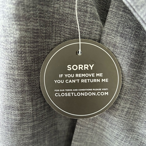 Closet London Charcoal A-Line Mini Dress NWT Size 8 - Picture 6 of 9